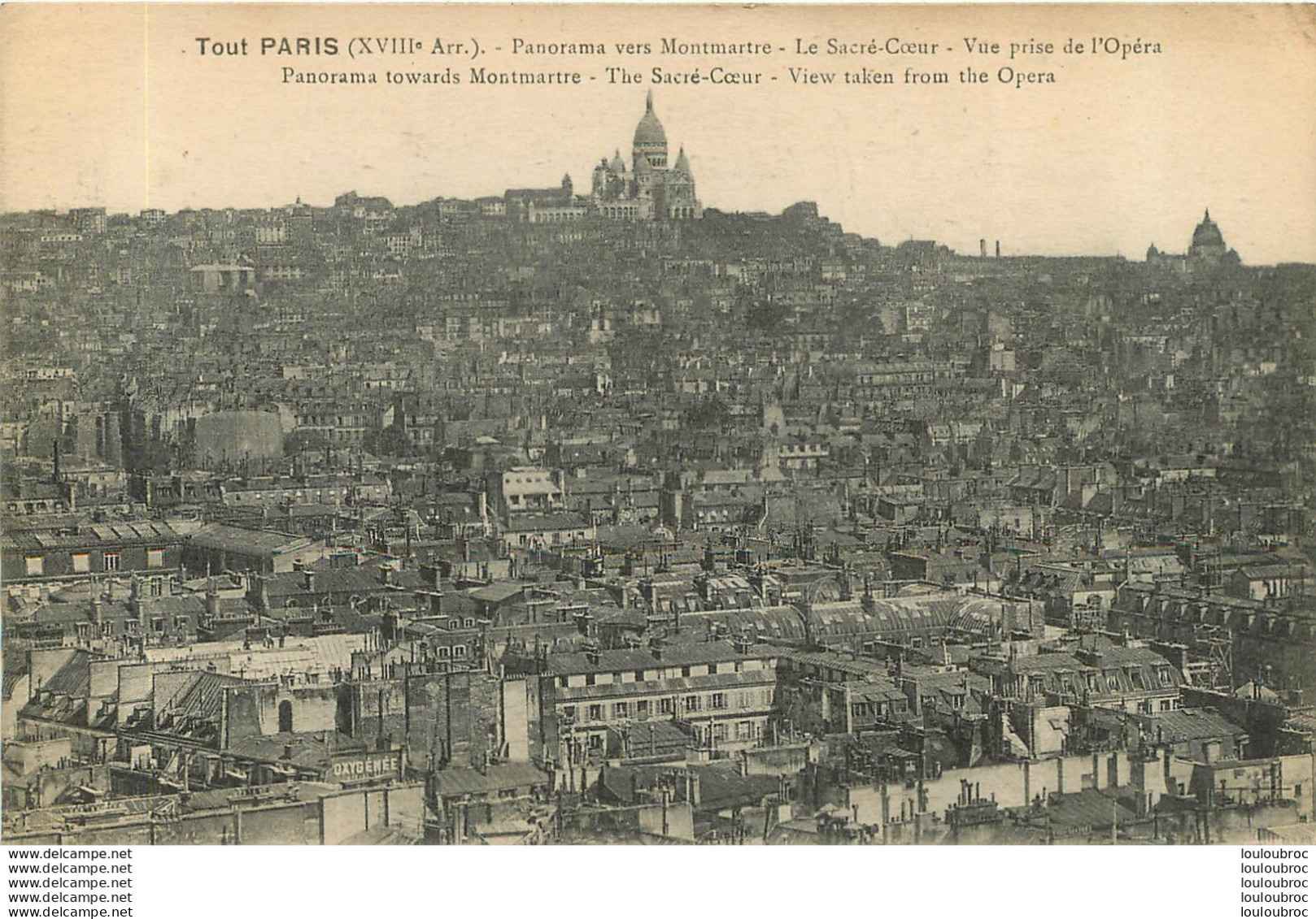 TOUT PARIS PANORAMA VERS MONTMARTRE - Arrondissement: 18