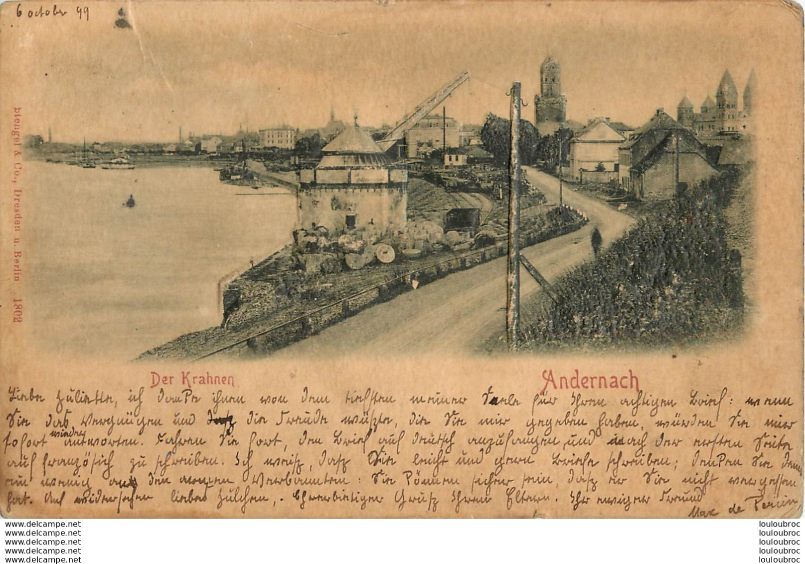 ANDERNACH DER KRAHNEN  CARTE AVEC RELIEF 1899 - Andernach