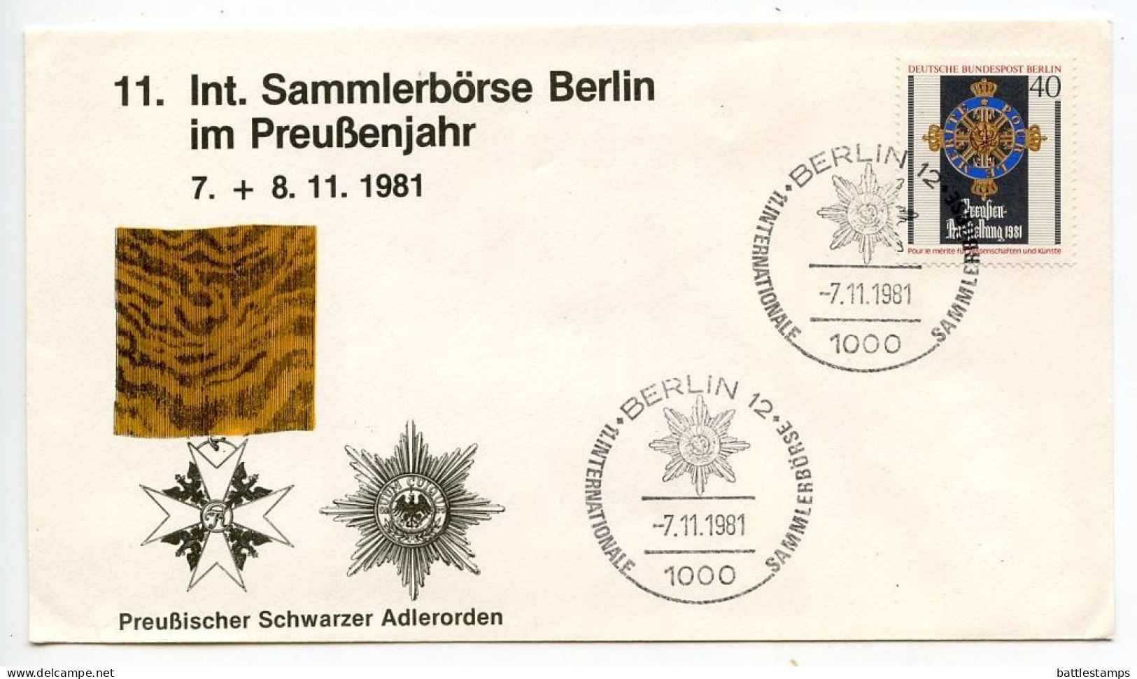 Germany, Berlin 1981 Commemorative Cover - 11. Int. Sammlerbörse Berlin Im Preußenjahr - Lettres & Documents