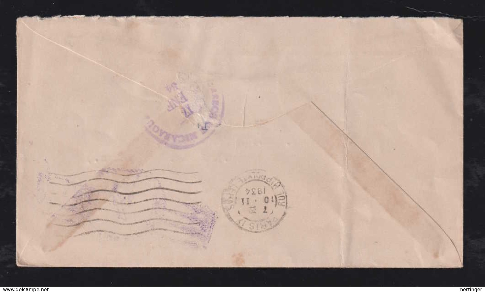 Nicaragua 1934 Cover Oficial Overprint MANAGUA X PARIS France - Nicaragua