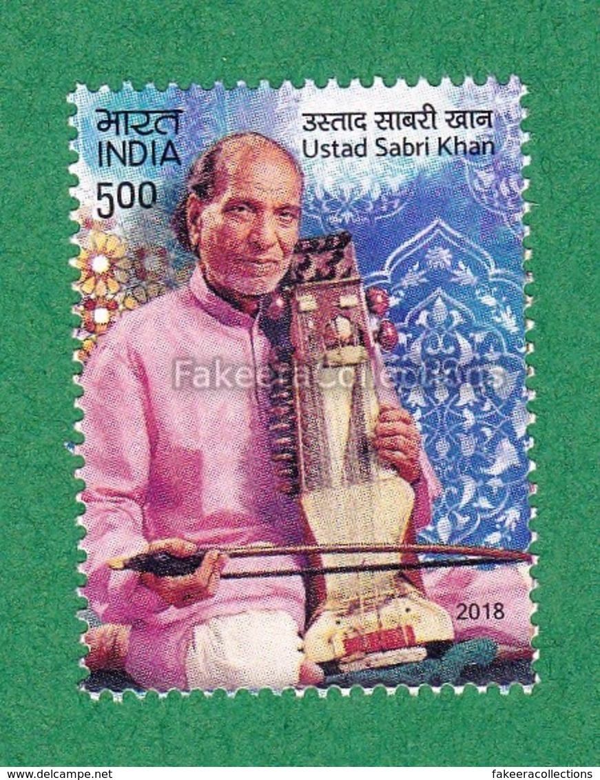 INDIA 2018 Inde Indien - USTAD SABRI KHAN 1v MNH ** - Musician, Sarangi  Music Instrument - As Scan - Musica