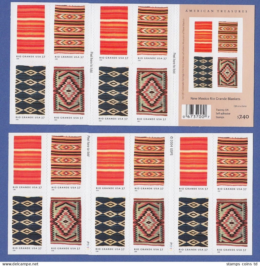 USA 2005 Rio Grande Textilien Mi.-Nr 3954-57 Folienblatt Mit 20 Marken **  - Altri & Non Classificati