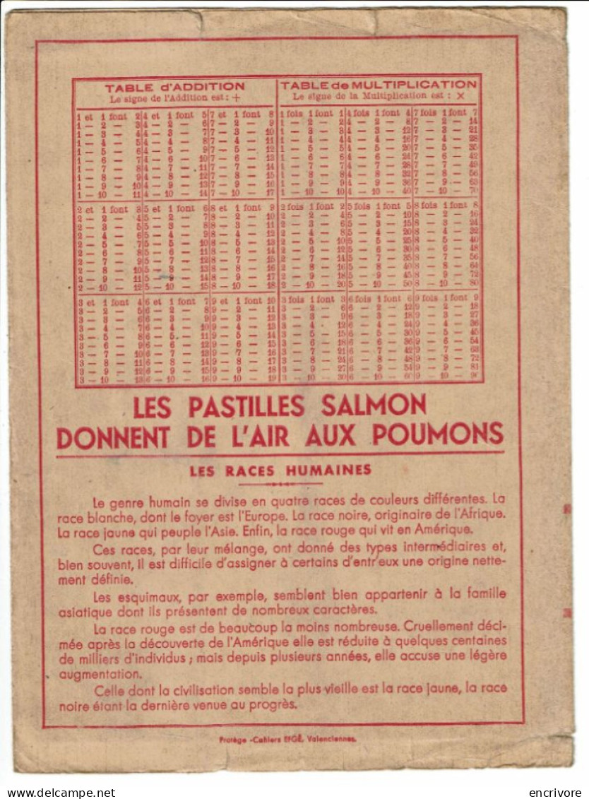 2 Protège Cahier PASTILLES SALMON Races Humaines Australien Race Noire + Européen Race Blanche - Produits Pharmaceutiques