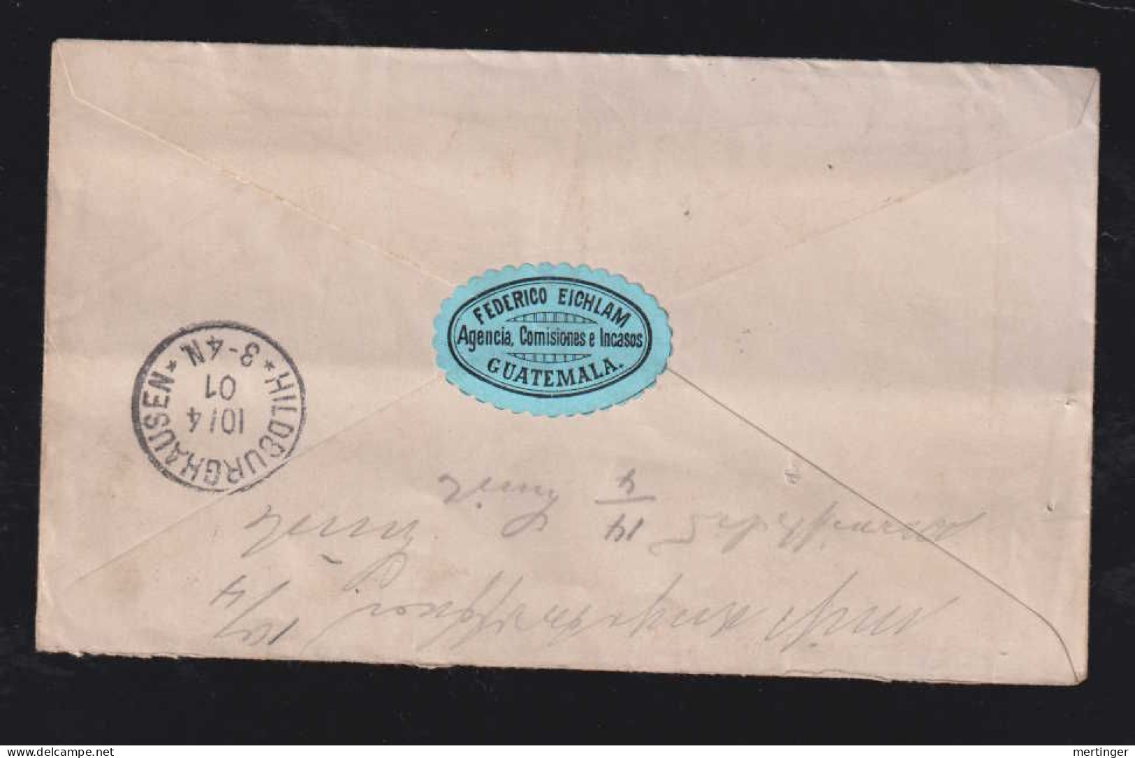 Salvador 1901 Uprated Registered Stationery Envelope HILDBURGHAUSEN Germany Overprint Stamps - Salvador