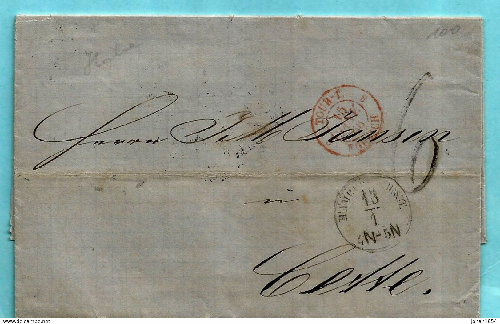 Lettre Avec Contenu Altona, HAMBURG 13/01/1866 Via LYON à MARSEILLE Vers CETTE 16/01/1866 = Sète - Hambourg