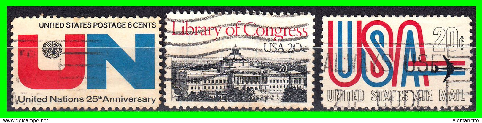 ESTADOS UNIDOS – USA – ( UNITED STATES ESTADOS ) –  3 DE SELLOS  DIFERENTES AÑOS Y VALORES - Usati