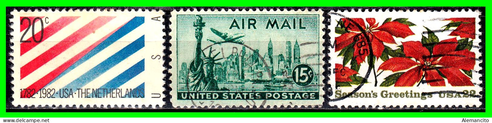 ESTADOS UNIDOS – USA – ( UNITED STATES ESTADOS ) –  3 DE SELLOS  DIFERENTES AÑOS Y VALORES - Used Stamps