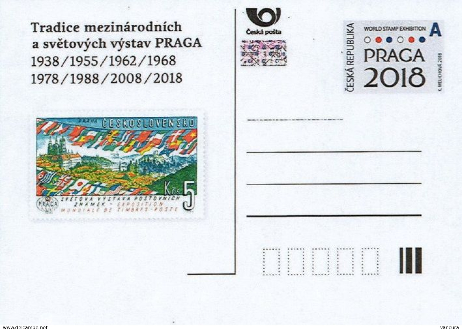 CDV 181 And 182 Czech Republic PRAGA 2018 Stamp On Stamp Prague Castle St Vitus Cathedral - Cartes Postales