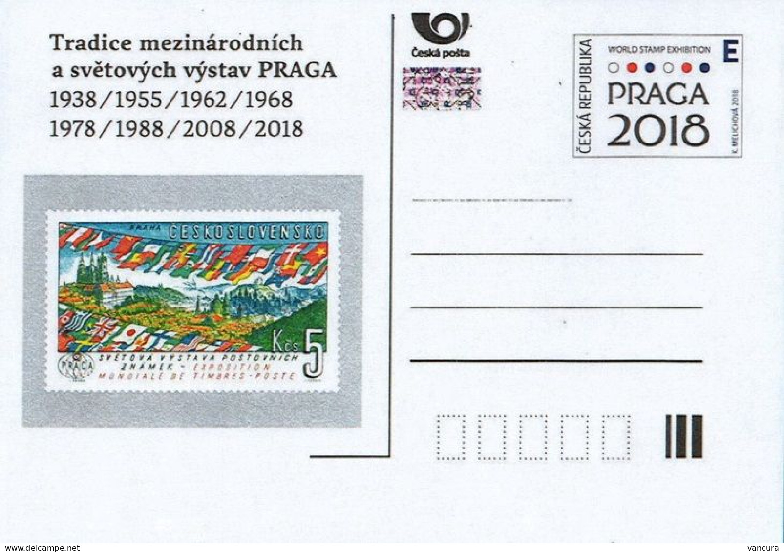 CDV 181 And 182 Czech Republic PRAGA 2018 Stamp On Stamp Prague Castle St Vitus Cathedral - Postcards