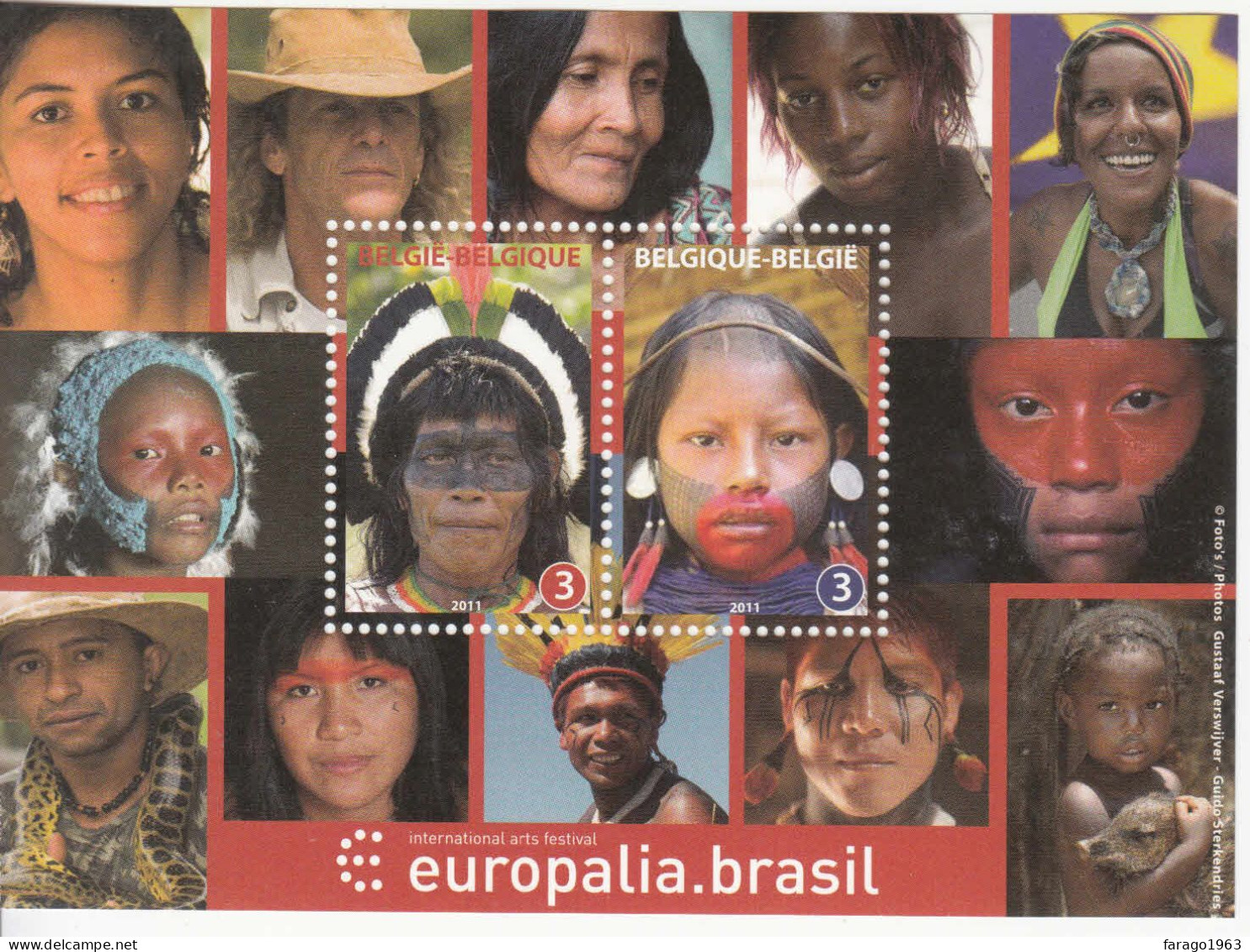 2011 Belgium Indigenous Peoples Europalia Brazil Miniature Sheet Of 2 MNH @ BELOW FACE VALUE - Nuovi