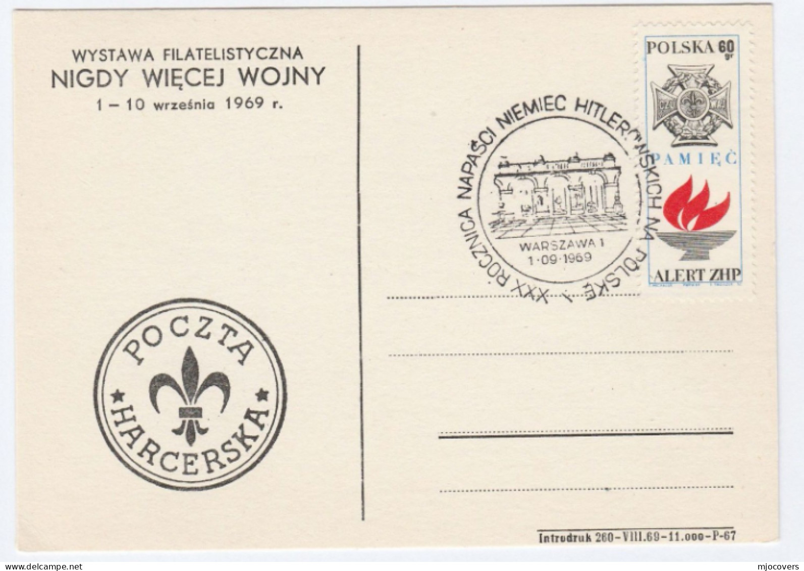 1969 POLAND Anniv GERMAN INVASION  WWII EVENT COVER Stamps Card - Brieven En Documenten