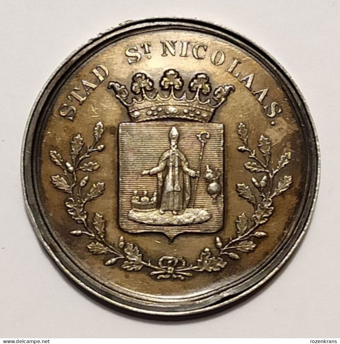 Oude Medaille Ancienne Kermis Feest Stad St. Sint Niklaas Nicolaas Waas Waasland Kermesse 1881 Foire Old Medal - Gemeindemünzmarken