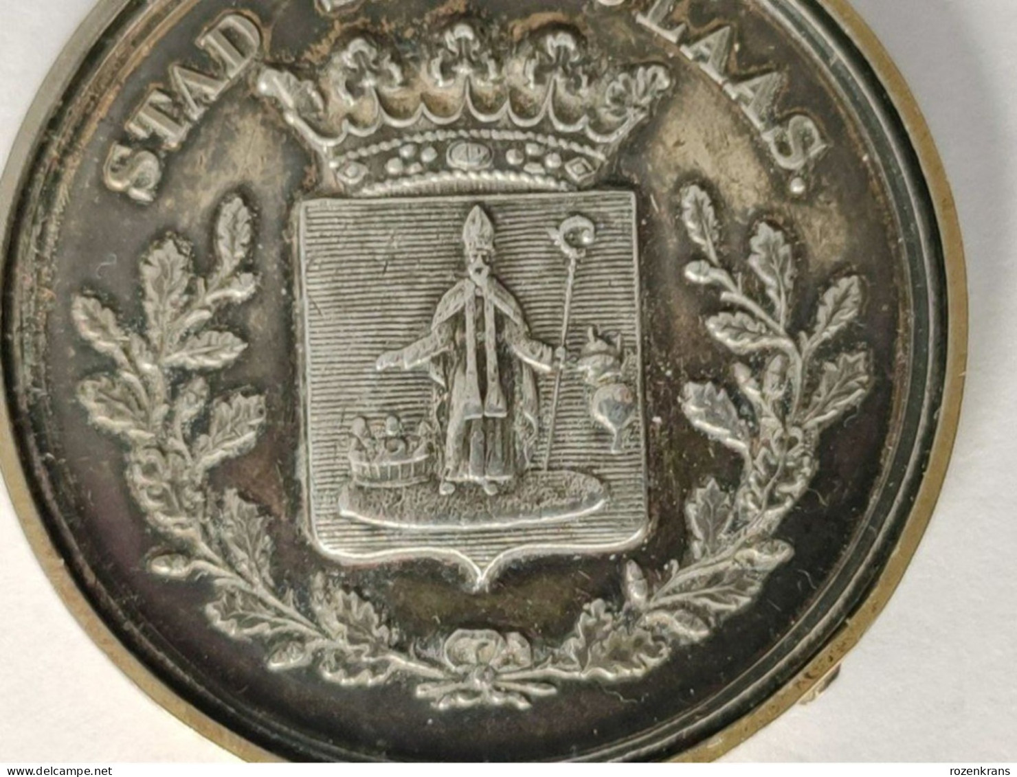 Oude Medaille Ancienne Kermis Feest Stad St. Sint Niklaas Nicolaas Waas Waasland Kermesse 1881 Foire Old Medal - Jetons De Communes