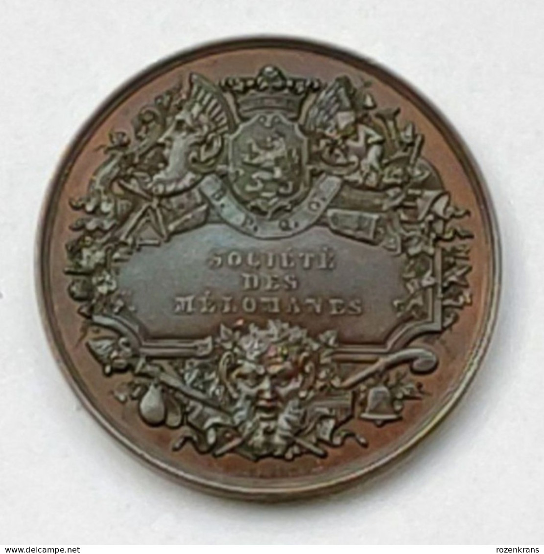 Ancienne Medaille Old Medal RARE De Braemt 1849 SPQG Societe Des Melomanes - Concours De Chant D'Ensemble 8e Prix Arems - Andere & Zonder Classificatie