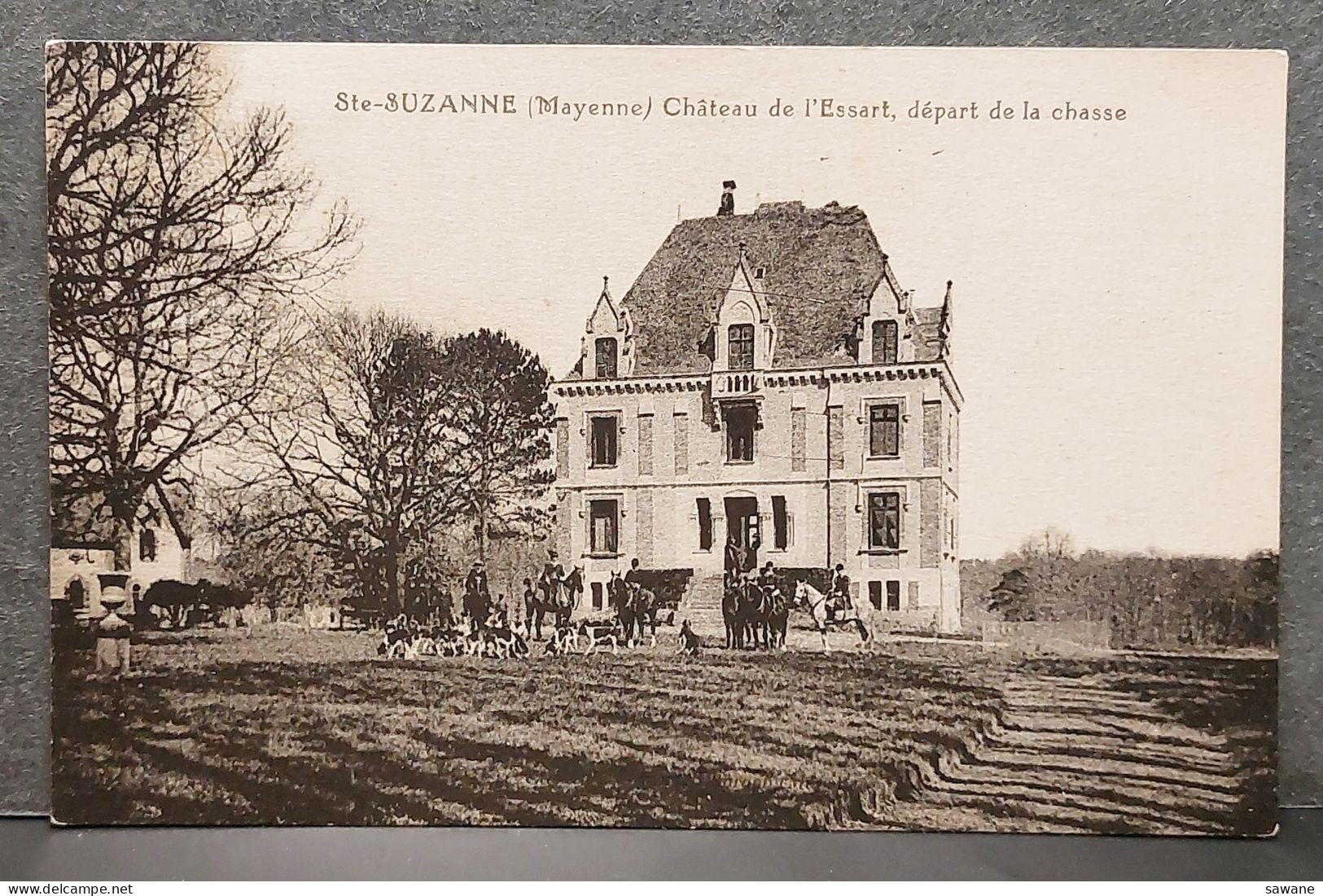 MAYENNE , STE SUZANNE , CHATEAU DE L'ESSART , DEPART DE LA CHASSE , LOT 174 - Sainte Suzanne