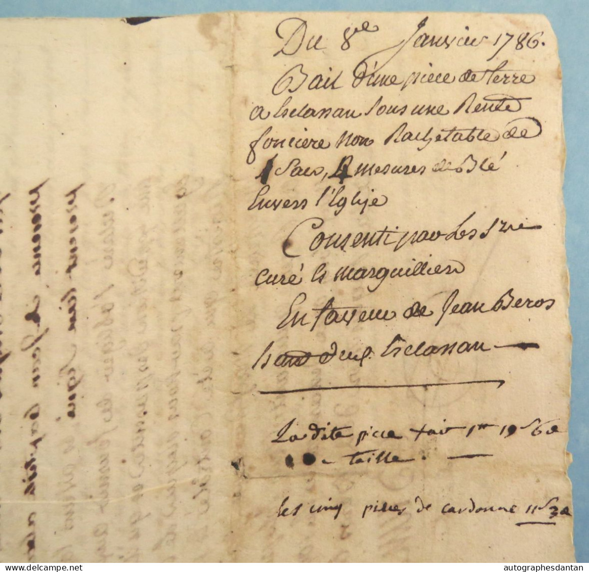 ● 1786 Cachet Généralité D'AUCH Joseph DARAN Docteur En Théologie Etc.... Gers Manuscrit - Seals Of Generality