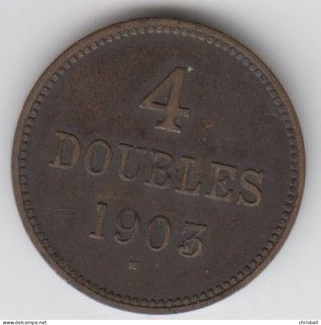 Guernsey Coin 4 Doubles 1903 - Condition Very Fine - Guernesey