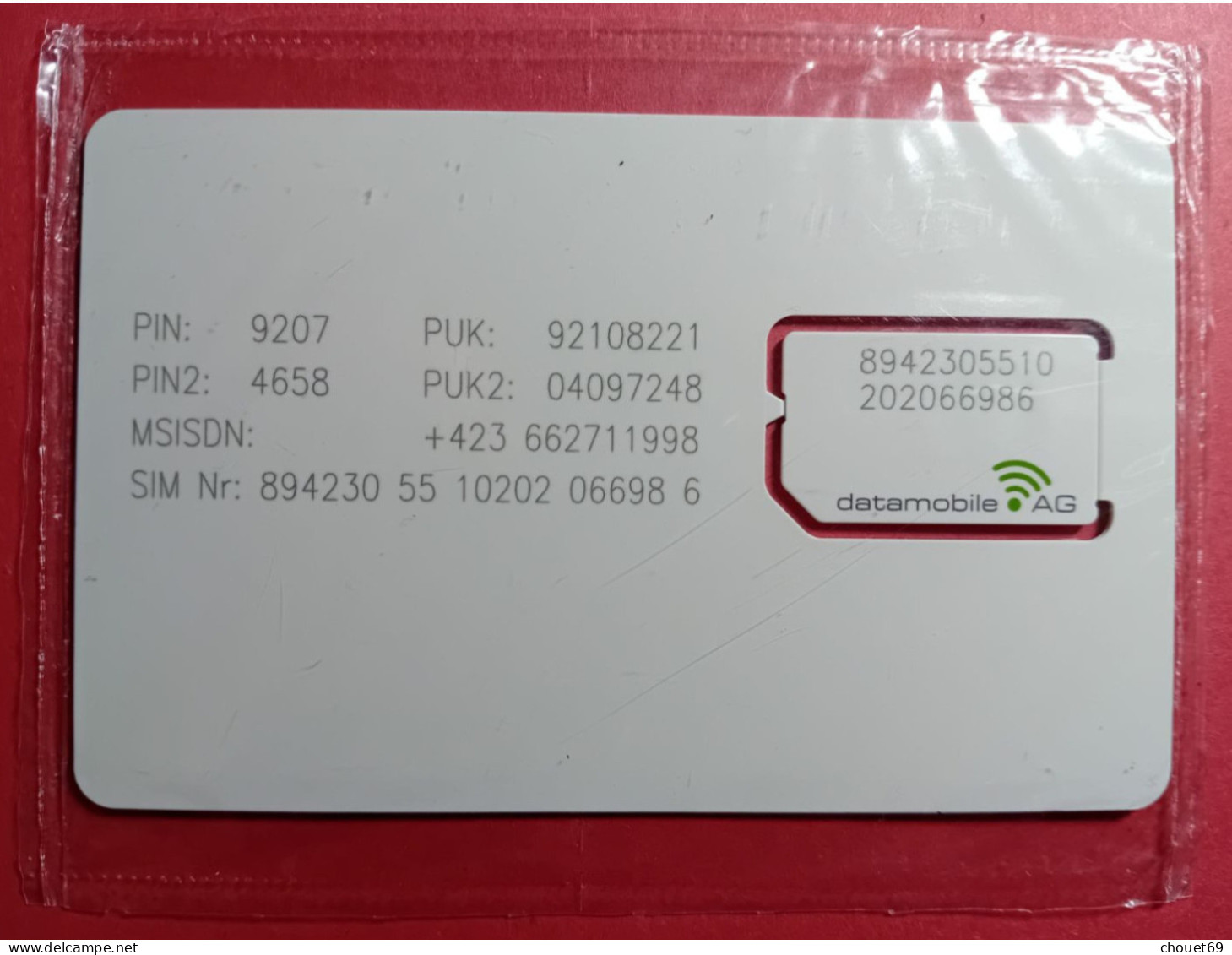 GSM SIM DATENKARTE By Datamobile.ag MINT Folder Liechtenstein ? +423 Mais .ag (BH1219b - Liechtenstein