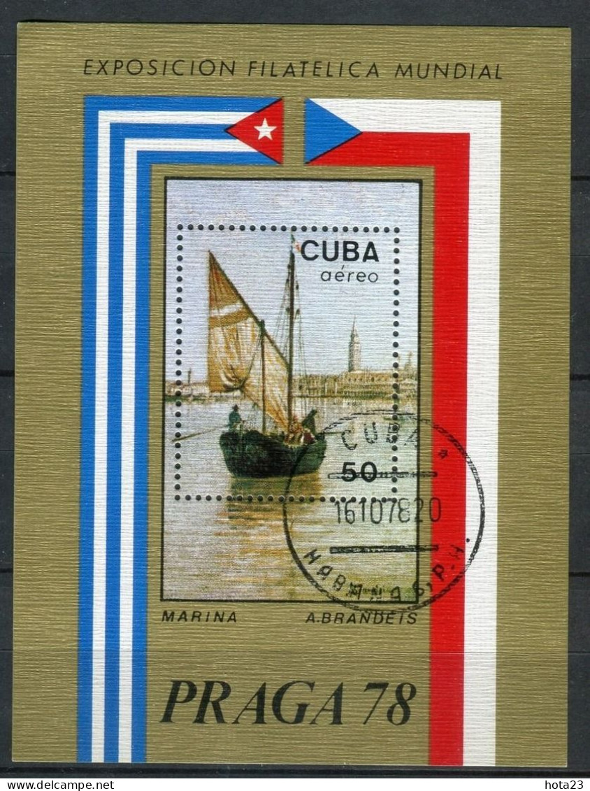 SAILBOATCuba 1978. Yvert Block 54 - EXPO. FILATELICA PRAGA Czechoslovakia -  USED - Usados