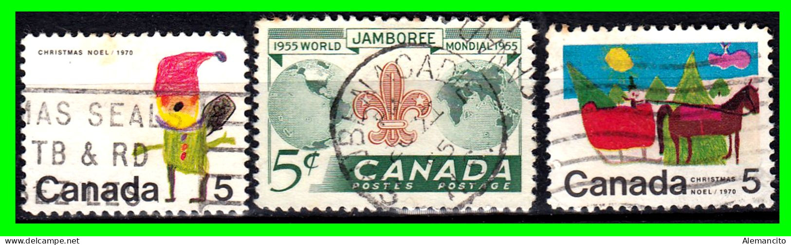 AMERICA - CANADA – 3 SELLOS DE DIFERENTES AÑOS Y VALORES - Used Stamps