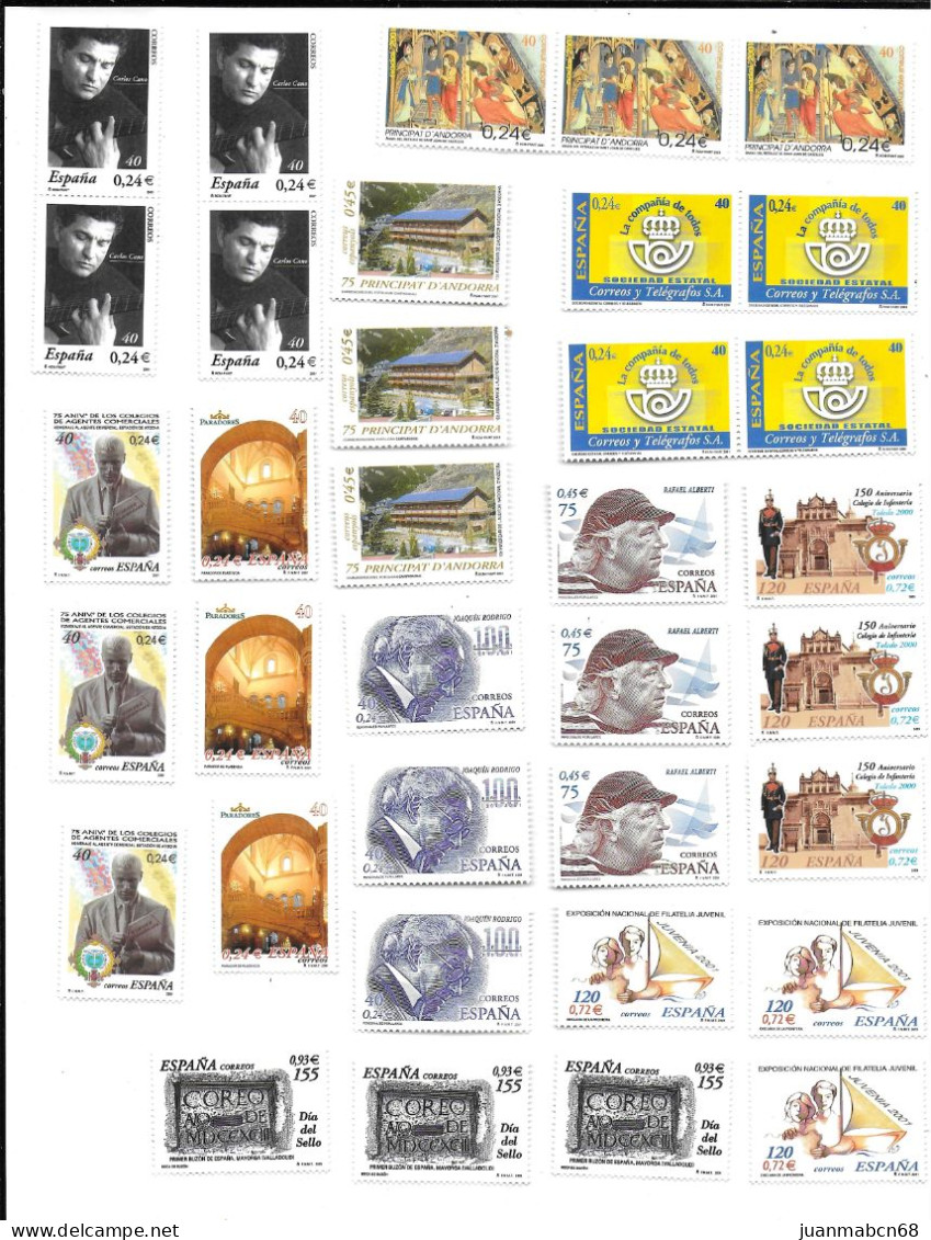 Lote de 296 sellos nuevos(2001 - 2003)