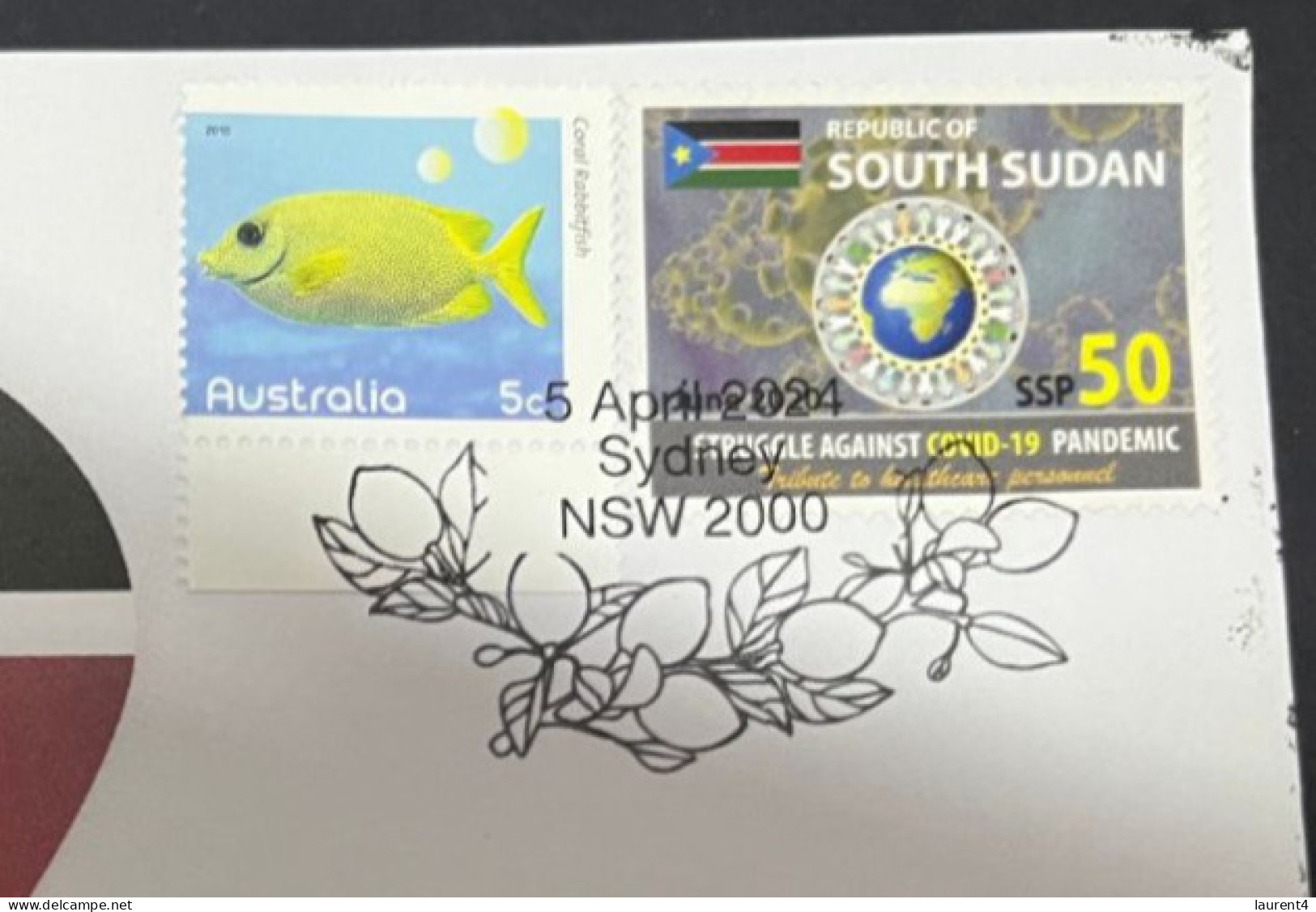 5-4-2024 (1 Z 7) COVID-19 4th Anniversary - South Sudan - 5 April 2024 (with South Sudan Covid-19 Stamp) - Enfermedades