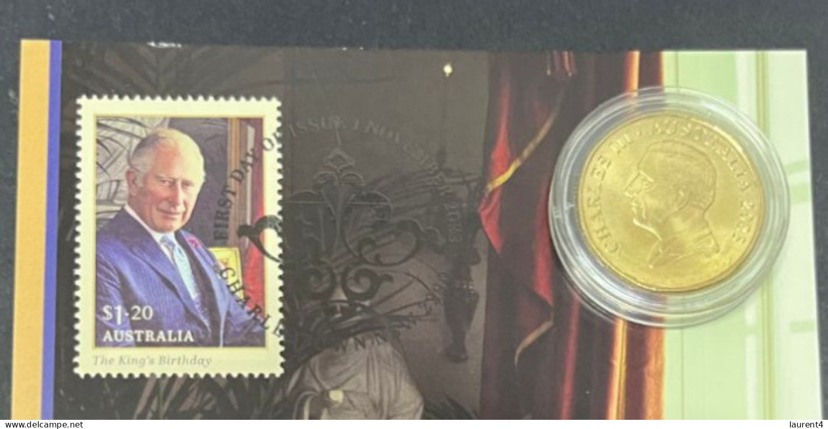 5-4-2024 (1 Z 7) Australia - $ 1.00 King Charles III Coin On King Charles Maxicard - 2 Dollars