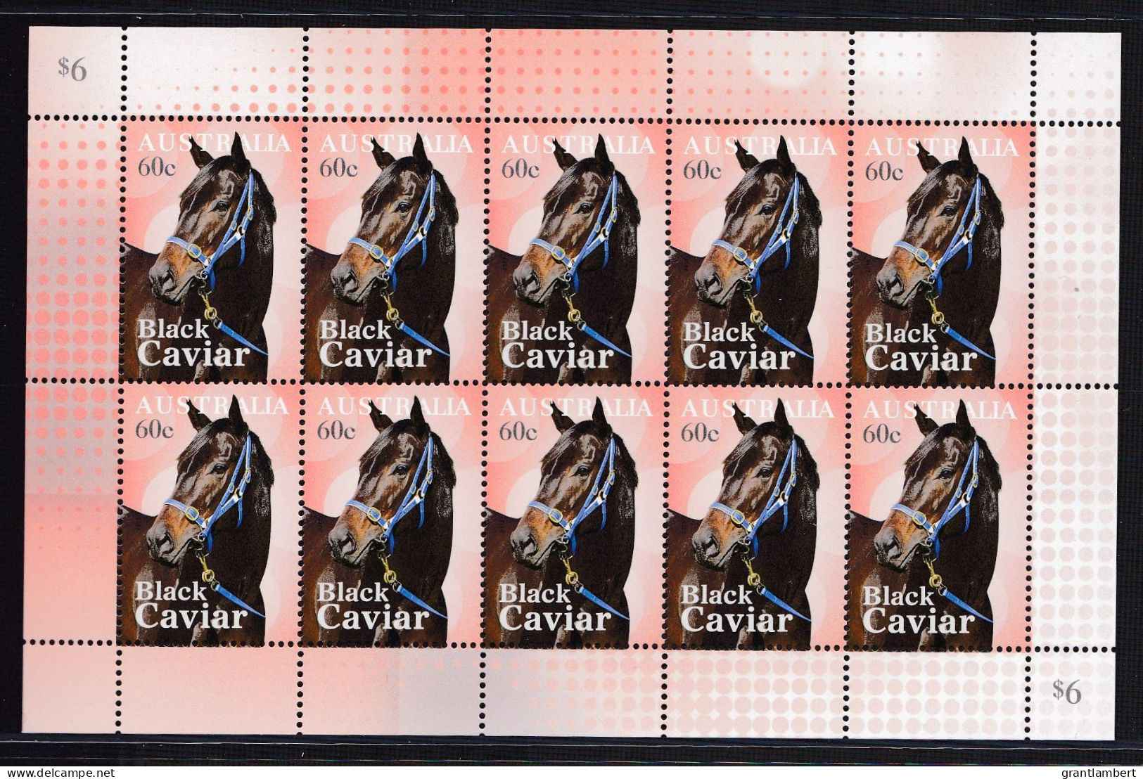 Australia 2013 Black Caviar Racehorse - Sheetlet Of 10 MNH - Nuovi