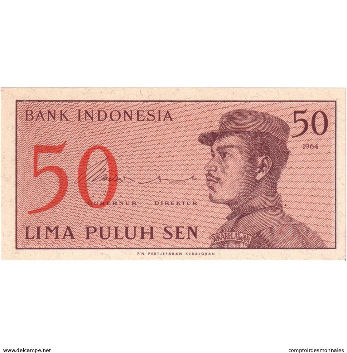 Billet, Indonésie, 50 Sen, 1964, NEUF - Indonésie