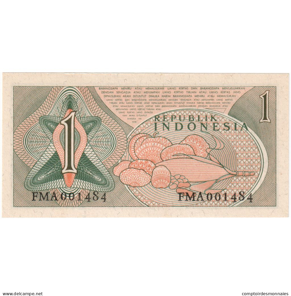 Billet, Indonésie, 1 Rupiah, 1961, NEUF - Indonésie