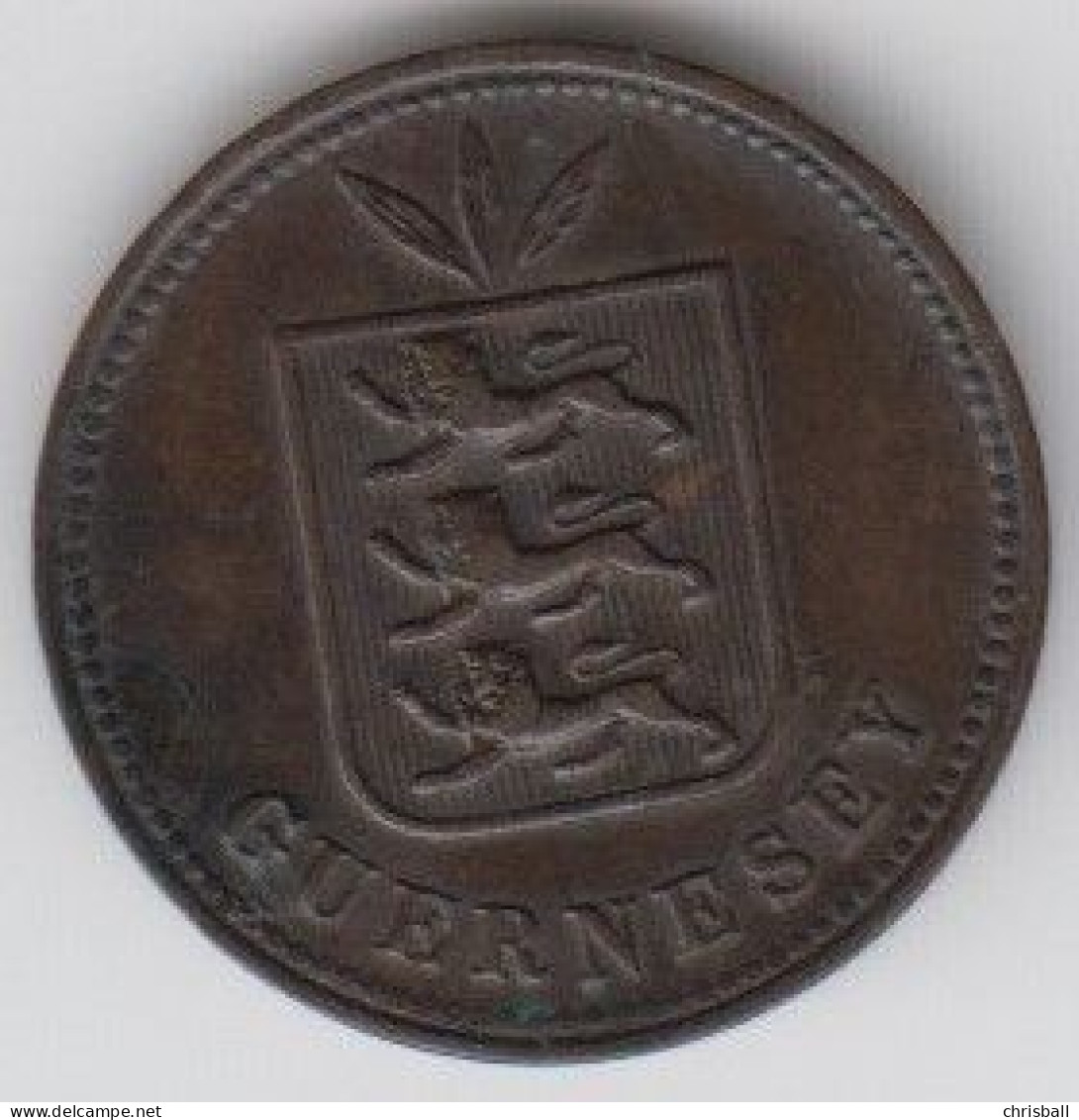 Guernsey Coin 2 Double 1902 - Condition Very Fine - Guernsey
