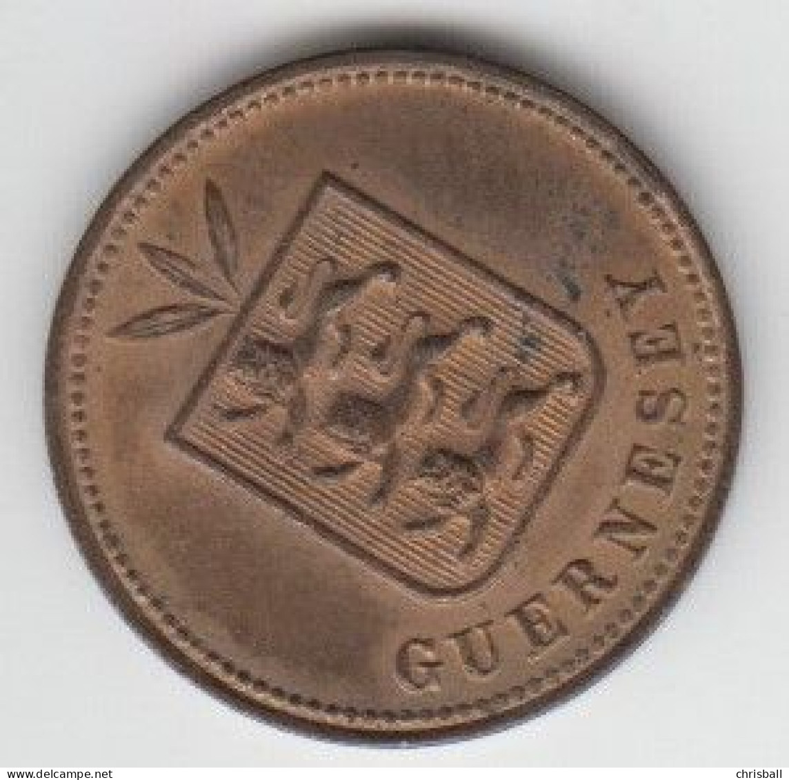 Guernsey Coin 2 Double 1902 - Condition Extra Fine - Guernesey