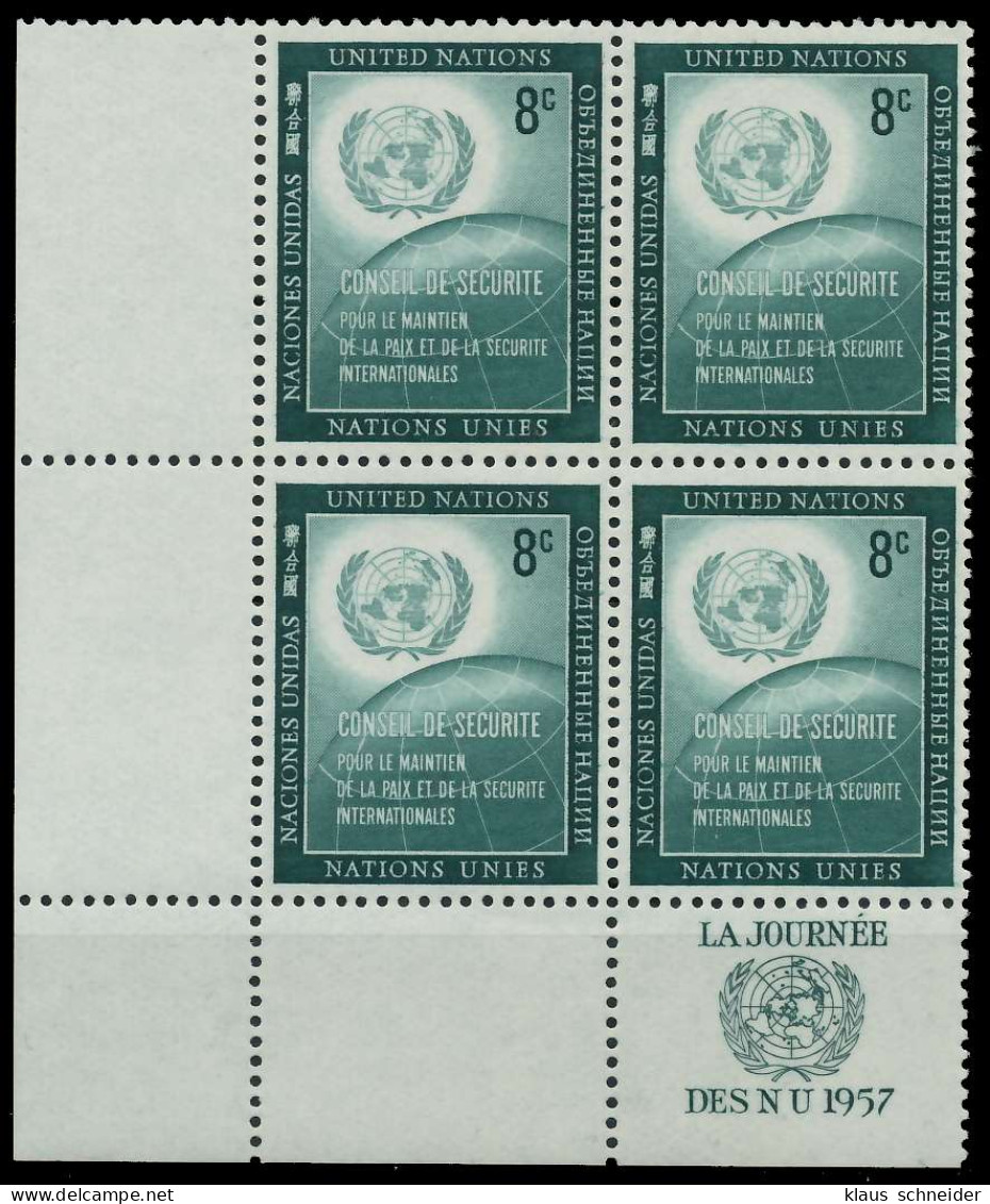 UNO NEW YORK 1957 Nr 63RZfu Postfrisch VIERERBLOCK URA X404ED6 - Altri & Non Classificati