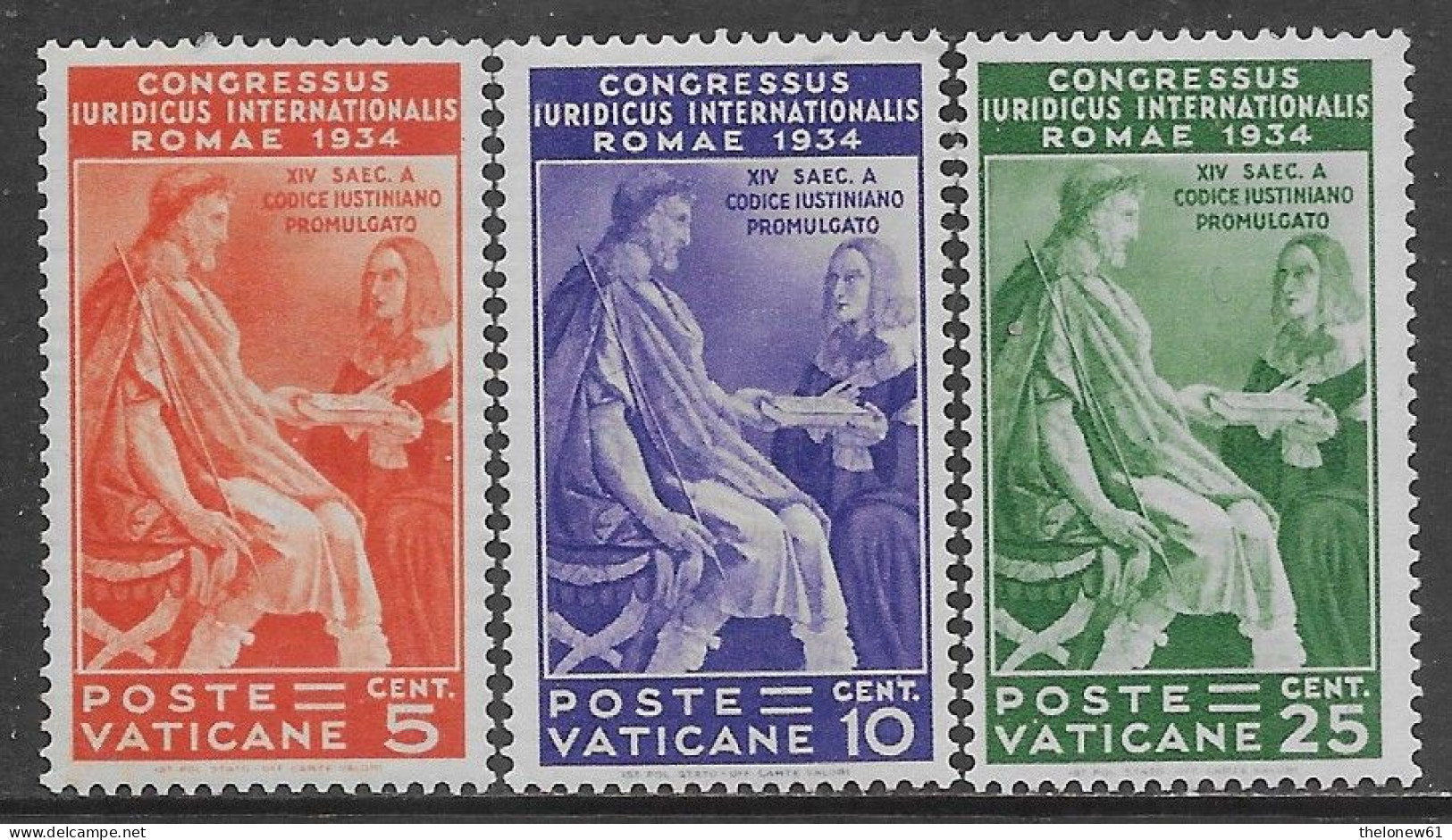 Vaticano Vatican 1935 Congresso Giuridico 3val Sa N.41-43 Nuovi MH * - Ongebruikt