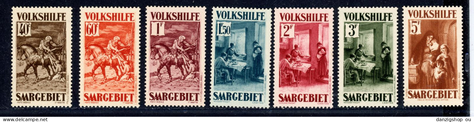 Saargebiet Michel Nr 151-157 Volkshilfe Gemälde IV SARRE Yvert 148-154 Postfrisch ** MNH Geprüft BPP Attest - Nuevos