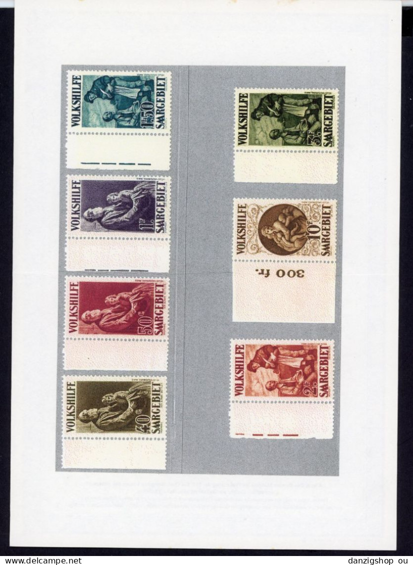 Saargebiet Saar Michel Nr 128 - 134 Volkshilfe Gemälde SARRE Yvert 125-130 Postfrisch ** MNH Geprüft BPP Attest Selten! - Nuevos