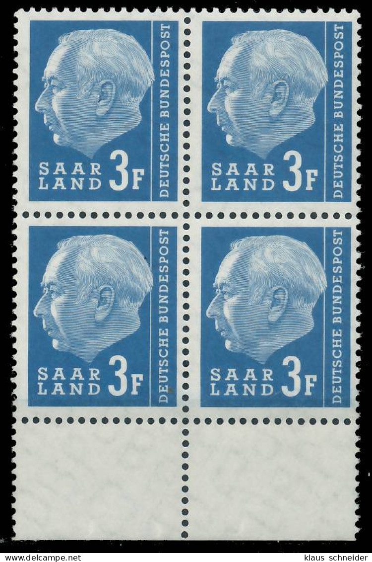 SAAR OPD 1957 Nr 410 Postfrisch VIERERBLOCK URA X478D0E - Unused Stamps