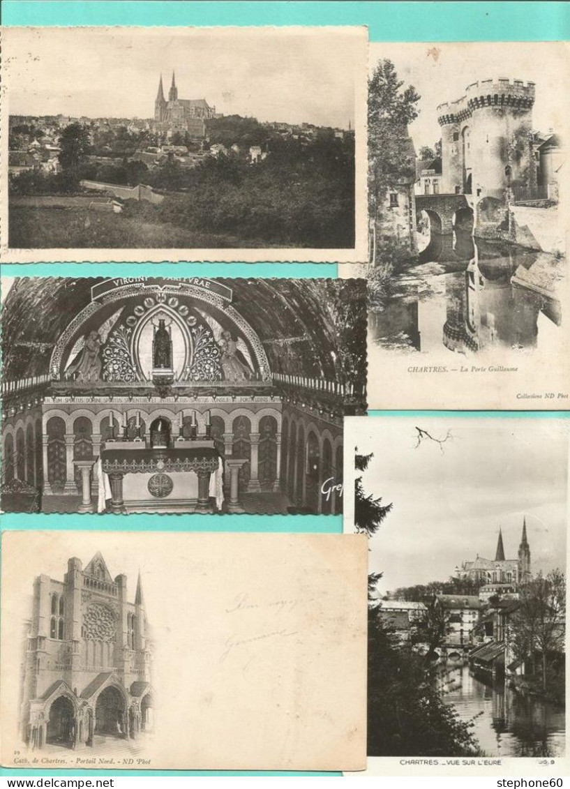 1lo - A592 CHARTRES Dep 28 - Lot 100 CPA / CPSM Format CPA - 100 - 499 Postcards