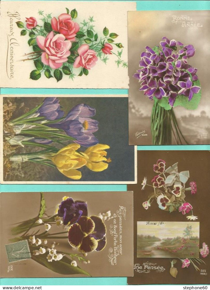 1lo - A609 Theme FLEUR - Lot 170 CPA / CPSM Format CPA - 100 - 499 Postcards