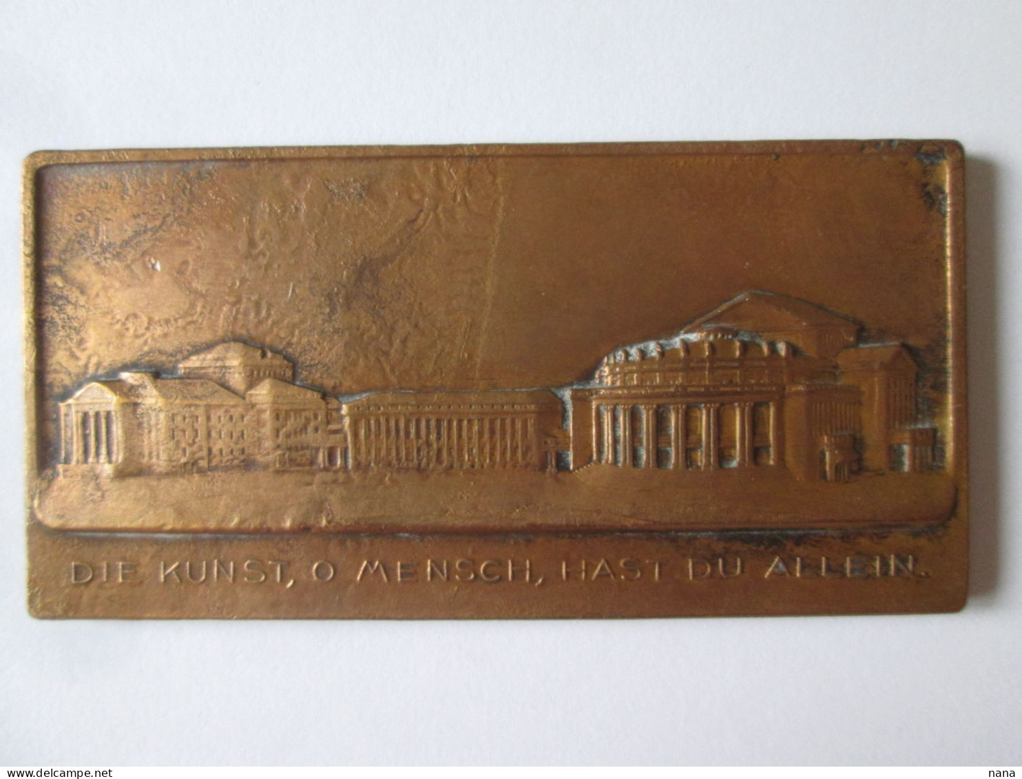 Rare! Germany Bronze Plaque Commemorating The Inauguration Of The Royal Theater Palace In Stuttgart 1912 - Germany