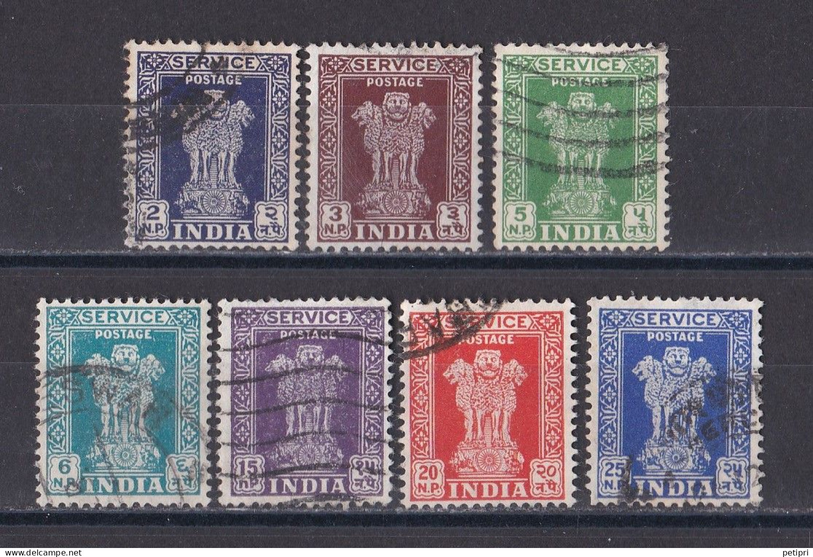 Inde  - Timbre De Service  Y&T N°  15   16   17   18  19 A   20   Et  21  Oblitérés - Timbres De Service