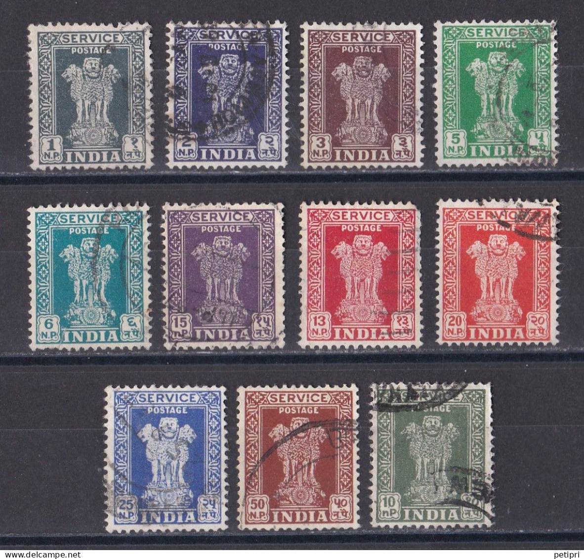 Inde  - Timbre De Service  Y&T N°  14   15   16   17   18  19 A  19 B   20   21  22   27  Oblitérés - Timbres De Service