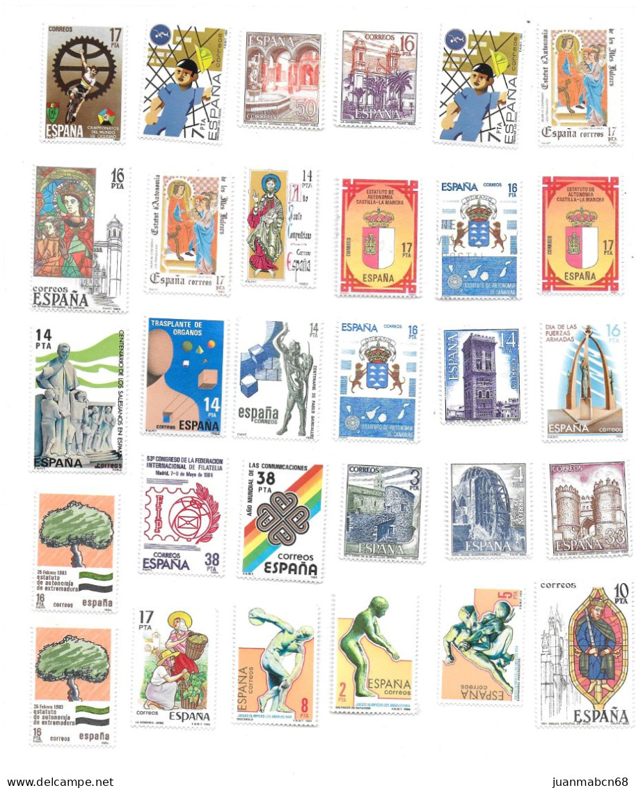 Lote de 590 sellos (1980/1989)