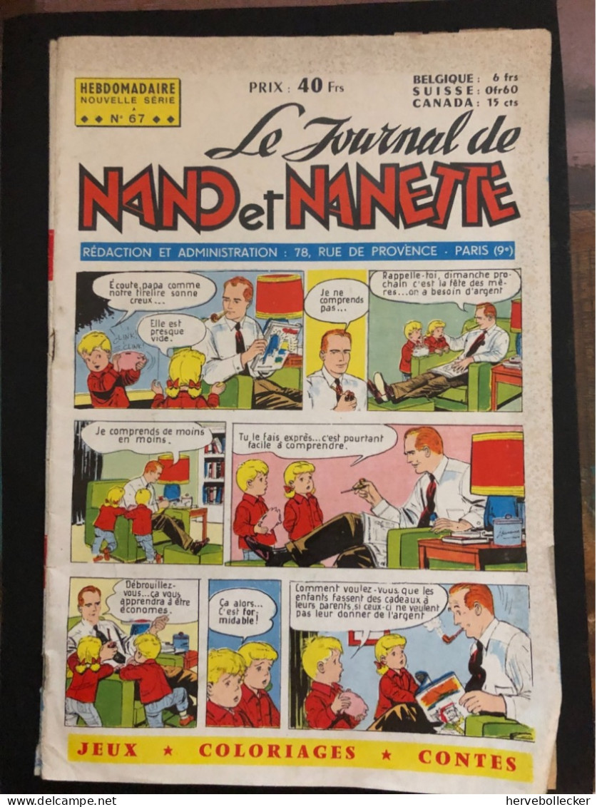 Nand Et Nanette - BD De Poche - Édition De Châteadun N°67  - 1958 - Andere & Zonder Classificatie