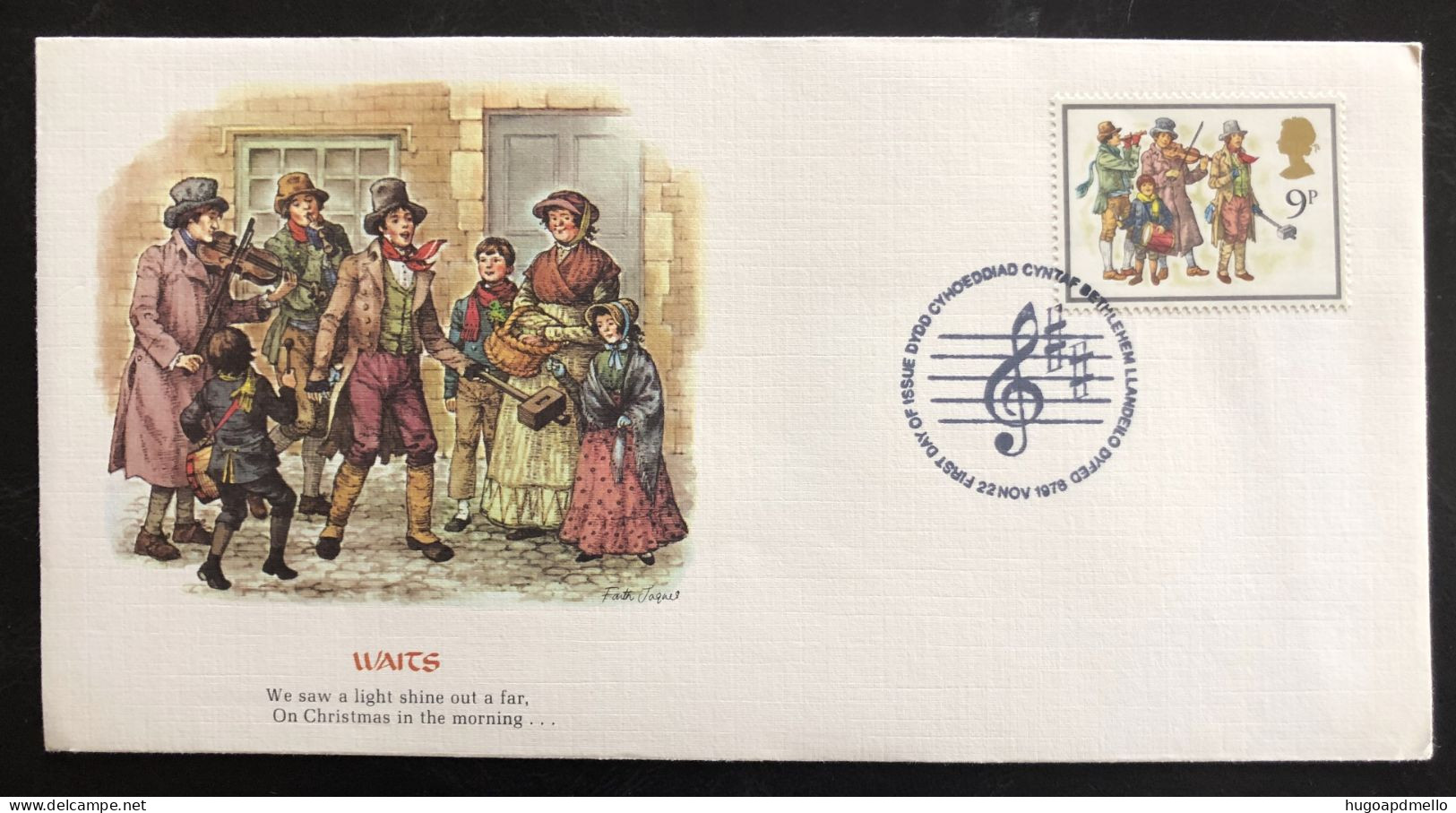 GREAT BRITAIN, Uncirculated FDC « WAITS », « CHRISTMAS », « MUSIC », 1978 - Covers & Documents