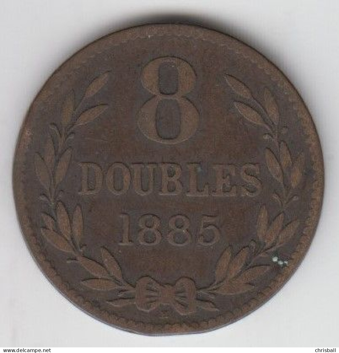 Guernsey Coin 8 Doubles 1885 Condition Fine - Guernsey