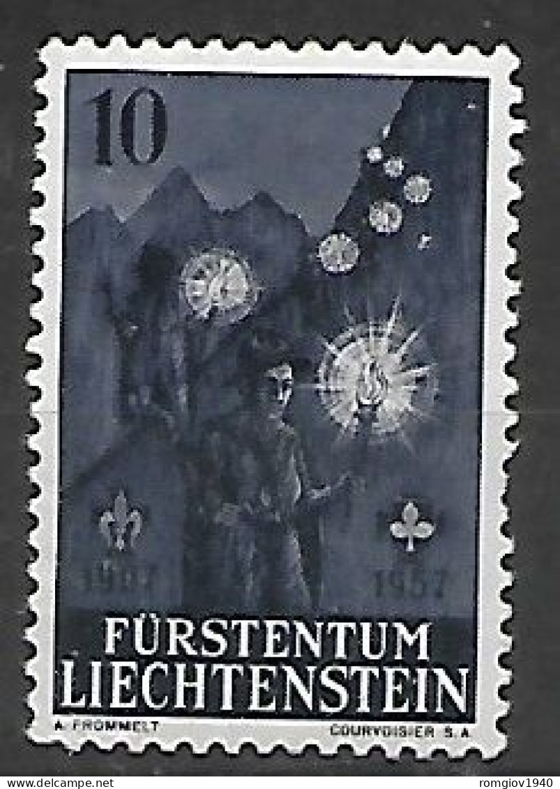 LIECHTENSTEIN  1957  CENTENARIO DELLA NASCITA DI LORD BADEN POWELL  UNIF. 323  MLH VF - Neufs