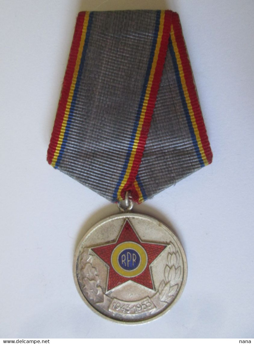 Medaille Du 10e Anniv.des Forces Armees De La Roumanie Commun.1953/Romanian Medal 1953:10th Anniv,communist Army 1953 - Altri & Non Classificati