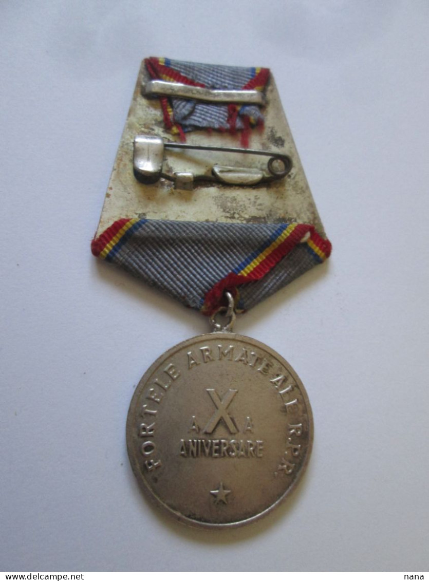 Medaille Du 10e Anniv.des Forces Armees De La Roumanie Commun.1953/Romanian Medal 1953:10th Anniv,communist Army 1953 - Altri & Non Classificati