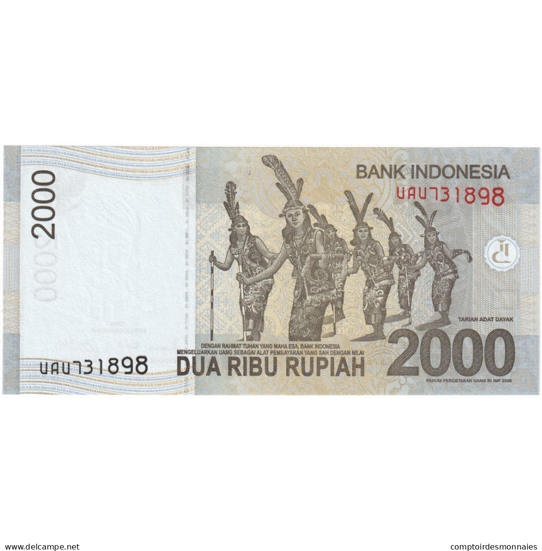 Indonésie, 2000 Rupiah, 2009, KM:148a, NEUF - Indonesia